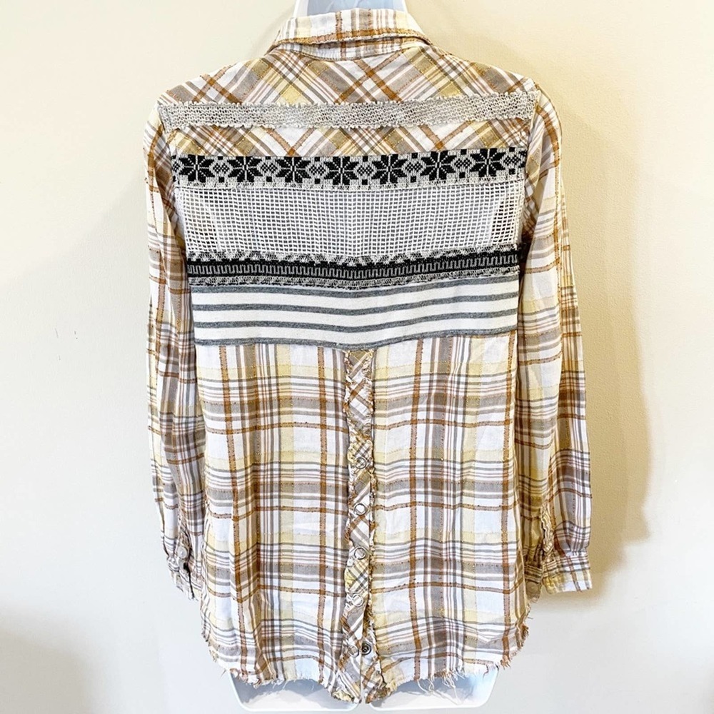 Free People We The Free Park Ranger Plaid Top XS - Picture 2 of 15